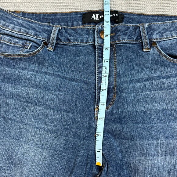 A&I Womens Blue Denim Jeans Slim Boot Mid Rise Medium Wash Stretch Size 12 - Picture 8 of 11